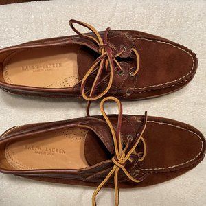 New $345 POLO Ralph Lauren Boat Shoes. Size 10D Leather, Made in USA